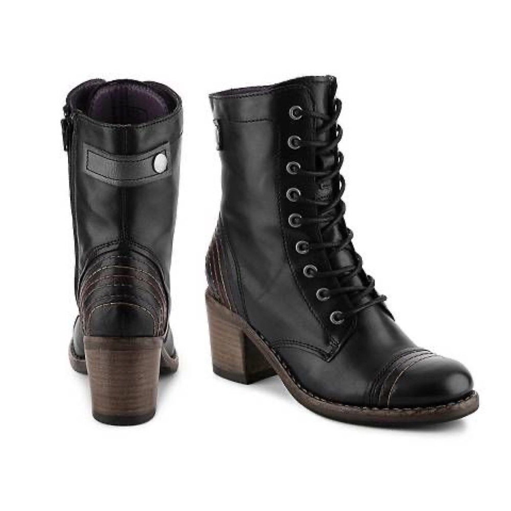 Taos Fab Leather Combat Boots